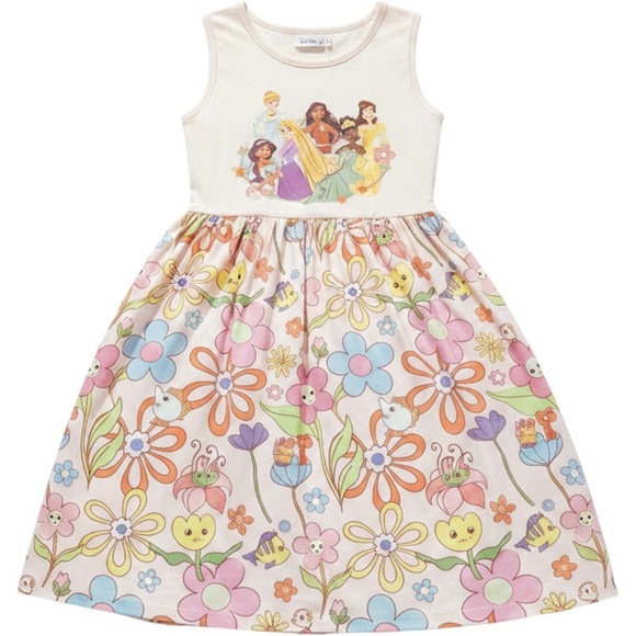 Disney Other - Disney Princess Girls Floral Dress 5-6 Pink Tank Play Casual Sleeveless
